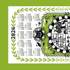 2024 Calendar Shadow and light 2024 (green)