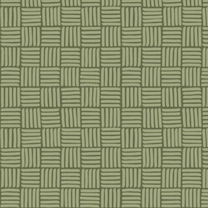 Basketweave on Moss Green - Small