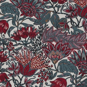 Burgundy floral baroque (large)