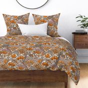 Saffron kalamkari Indian floral (Large)