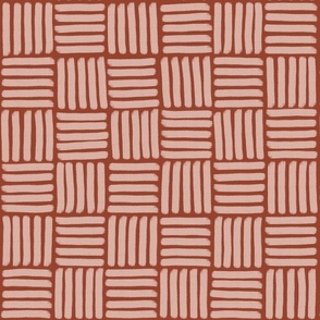 Basketweave on Brick Red