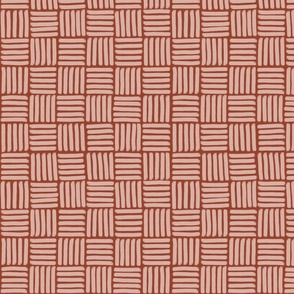 Basketweave on Brick Red - Small