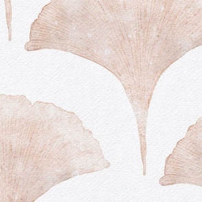 watercolor ginkgo leaf large - modern neutrals color palette - watercolor neutral botanical wallpaper