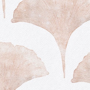 watercolor ginkgo leaf large - modern neutrals color palette - watercolor neutral botanical scallop