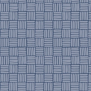 Basketweave on Blue - Small