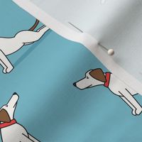 Dog Stretch - blue - Big Stretch Cute Dog Fabric - LAD23
