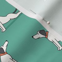 Dog Stretch - green - Big Stretch Cute Dog Fabric - LAD23