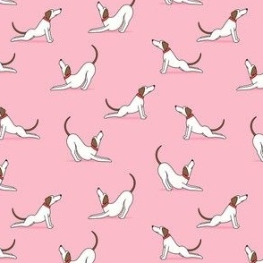 (small scale) Dog Stretch - pink - Big Stretch Cute Dog Fabric - LAD23