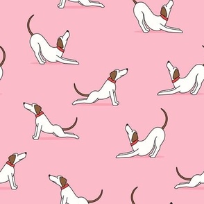 Dog Stretch - pink - Big Stretch Cute Dog Fabric - LAD23