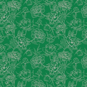 Green peonies large scale 
