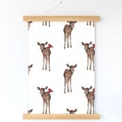 Large Baby Deer / Fawns / Red Birds / Kids / Watercolor