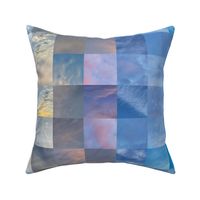 Sky Photo Mosaic Large Gradient Grid - Nature Photography - Blue Lavender Mother of Pearl