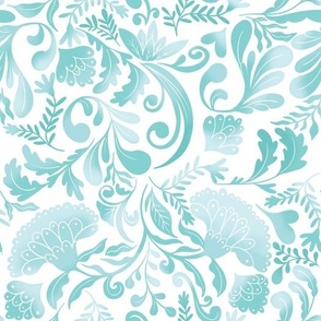 Ellis green blue white elegant floral