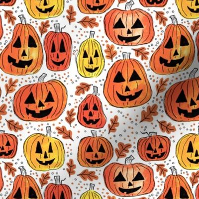 Painted Halloween Jack-O-Lanterns