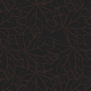 Maple leaves outline on black
