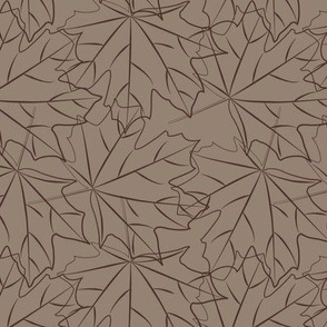 Maple leaves outline on morel tan