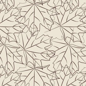 Maple leaves outline on panna cotta cream