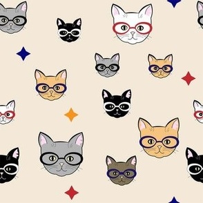 Cats in Glasses, tan