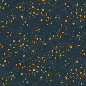 Scattered Stars - 12" large - midnight blue and gold 