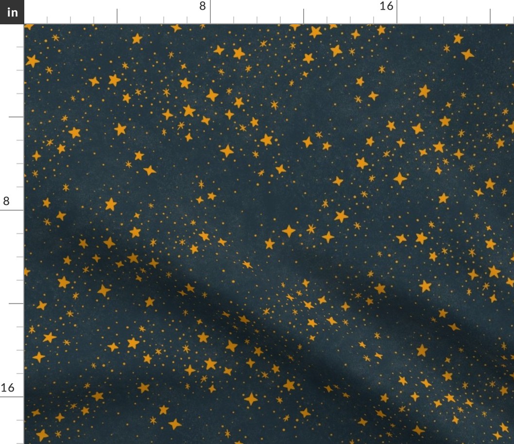 Scattered Stars - 12" large - midnight blue and gold 