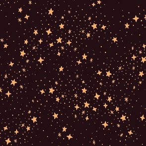 Scattered Stars - extra large - mahogany and golden yellow 