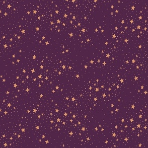 Scattered Stars - 12" large - plum and light peach 