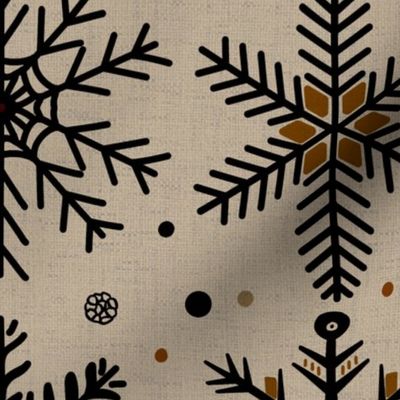 Snowflakes - Brown ( Large )