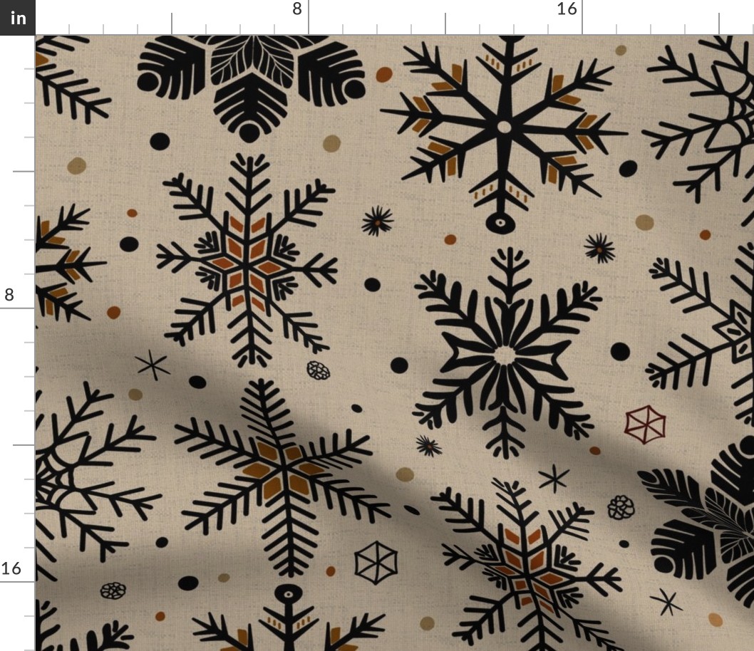 Snowflakes - Brown ( Large )