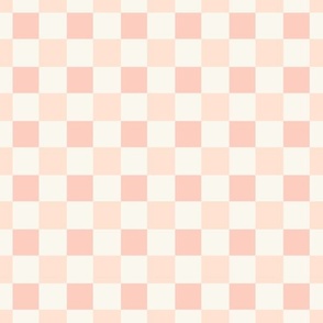 Pretty, Multi, Retro Pale Pastel Pink Checkerboard, gingham, Checkers, Checkered, Squares, Checker on White Cream