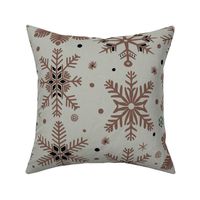 Snowflakes - Black + Brown (Large)