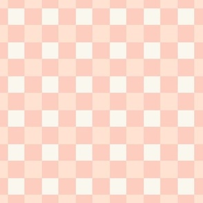 Bright and Dark Pastel Pink Plaid Gingham, Plaid, checkboard, Squares, Box, Geometric on White Cream