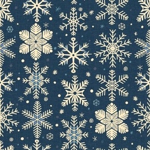 Snowflakes - Blue + Cream (Small)