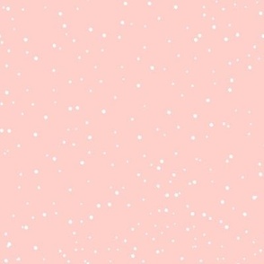 snow flurries on pink 