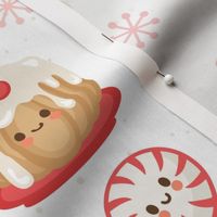 Kawaii Christmas treats on white-10 inch