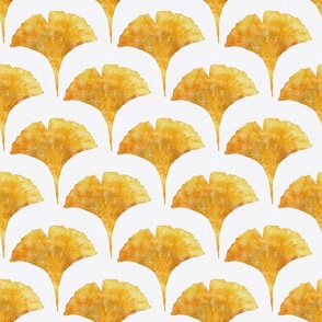 watercolor ginkgo leaf small - marigold color - watercolor orange botanical wallpaper