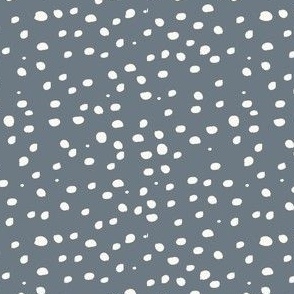 Scattered White Spots on Dusty Blue- Gray, Grey Blue, Dusty Demim, Dark, Muted 