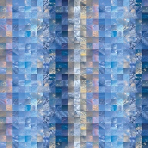Sky Blue Photo Mosaic Small Gradient Grid - Nature Photography - Mother of Pearl
