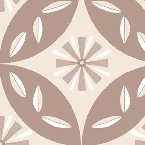 Floral Mosaic Tile | LG Scale | Neutral Brown