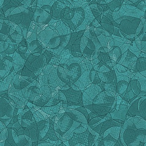 Heart in Square - Background - Cartoon - Teal