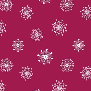 Scandinavian  Snowflakes, Ruby Pink,  Winter Christmas Holiday, Large