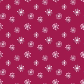 Scandinavian  Snowflakes, Ruby Pink,  Winter Christmas Holiday, Medium