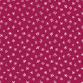 Scandinavian  Snowflakes, Ruby Pink,  Winter Christmas Holiday, Small