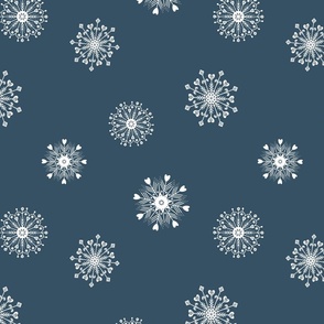 Scandinavian  Snowflakes, Navy blue,  Winter Christmas Holiday, Large