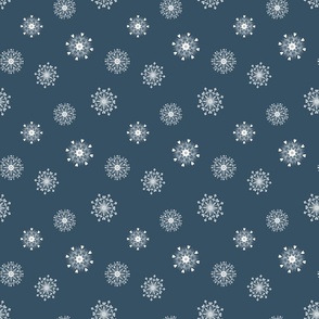 Scandinavian  Snowflakes, Navy blue,  Winter Christmas Holiday, Medium