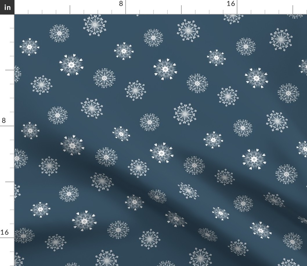 Scandinavian  Snowflakes, Navy blue,  Winter Christmas Holiday, Medium