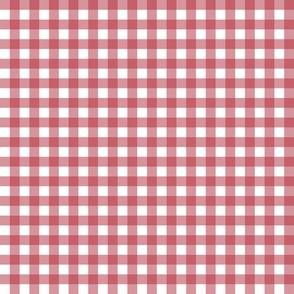 Traditional Christmas Gingham, Vintage Red Check Fabric, Large