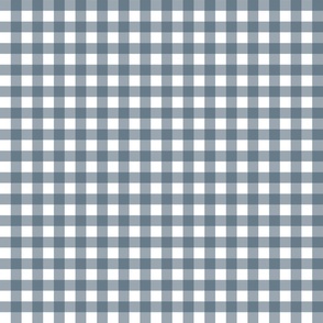 Traditional Christmas Gingham, Dark Blue Check Fabric, Large