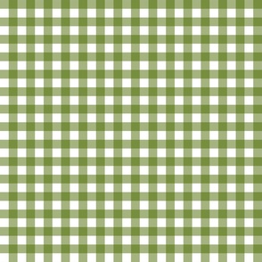 Traditional Christmas Gingham, Vintage Green Check Fabric, Large