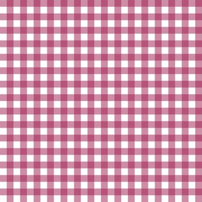 Traditional Christmas Gingham, Ruby Pink Check Fabric, Large