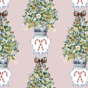 Chinoiserie Christmas Tree with Stripes